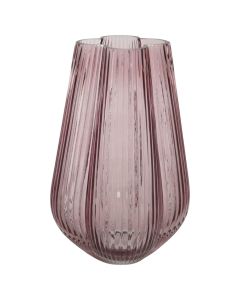 Decorative vase, glass, velvet pink, dia.18xH27.5 cm