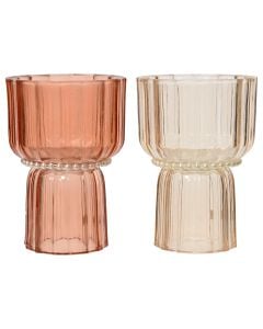 Candle holder, glass, assorted, dia.10.60xH15.50 cm