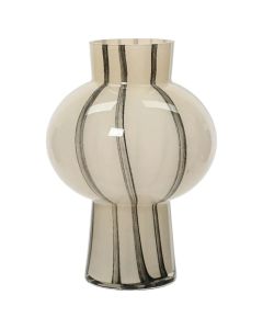 Decorative vase, glass, beige, dia.17.5xH24 cm