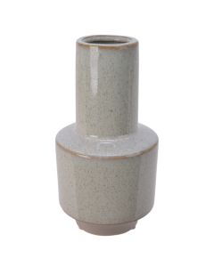 Vazo dekorative, qeramike, e bardhë, dia.10xH19.5 cm
