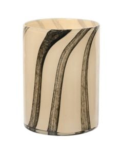 Vazo dekoruese, qelqi, bezh&euml;, 15xH20 cm