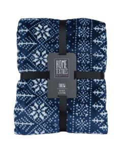 Blanket, polyester, dark blue, 150x130xH0.5 cm