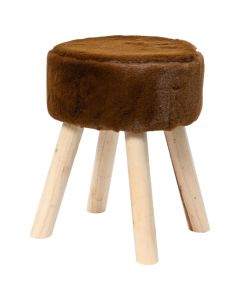 Stool, mdf/polyester, brown, Dia.30xH38 cm