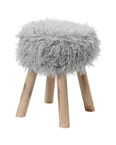 Stool, mdf/polyester, grey, Dia.30xH38 cm