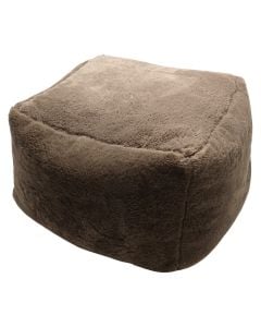 Foot stol, faux fur, beige/brown, 40 cm