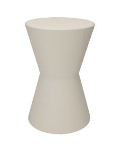 Tavolinë anësore, metalike, e bardhë, Dia.29xH45 cm