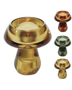 Tealight holder, glass, assorted, 9xH10 cm