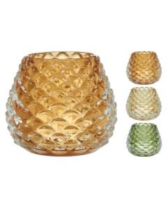 Mbajtëse qiriri, qelq, të ndryshme, H8.6 cm