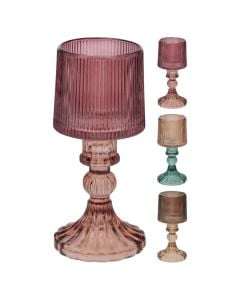 Mbajtëse qiriri, qelq, të ndryshme, H17 cm