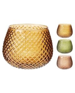 Tealight holder, glass, assorted, H18 cm