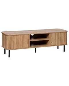 TV cabinet, metal legs, MDF structure, brown, 140x40xH46 cm