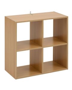 Multifunctional shelf, 4 compartments, MDF, natural, 68.5x32xH68.5 cm