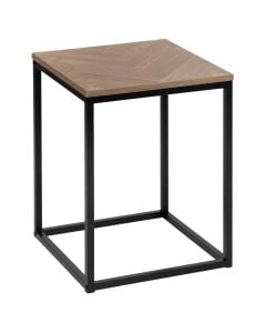 Side table, metal structure, MDF top, natural/ black, 40x40xH50 cm