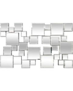 Pasqyrë, Micaela, kornizë metalike, argjendi, 35xH55 cm