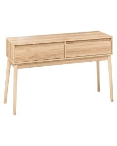 Hallway furniture with 2 drawers, Abana, melamine, natural, 121x39xH76 cm