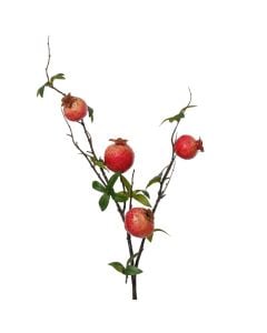Artificial flower, Pomegranate, plastic, green/red, 8x17xH68 cm