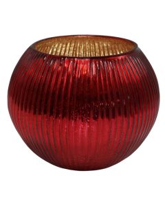 Decorative vase, glass, red, 18x18xH15 cm