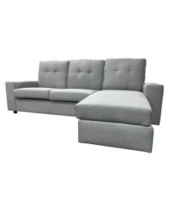 Sofa, 3-seater, textile upholstery, wood frame, plastic feet, black, 213x80.5xH69 cm