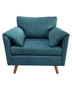 Armchair, wood frame, textile upholstery, wood feet, green, 107x89xH96 cm