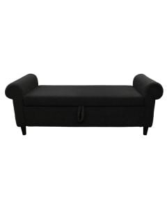 Sofa, wood frame, textile upholstery, plastic feet, dark grey, 105x65xH48 cm