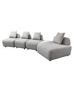 Sofa, wood frame, textile upholstery, plastic feet, khaki, 80x95xH75 cm