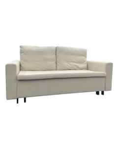 Sofa, wood frame, textile upholstery, plastic feet, grey, 160x80xH44 cm