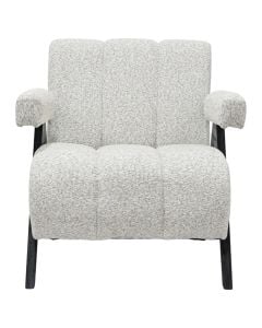 Kolltuk, Islabella, tapiceri tekstili, kornizë druri, e bardhë/e zezë, 79x77xH74 cm