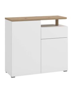 Cabinet, Aterno, MDF, white/natural, 102.5x40xH94 cm