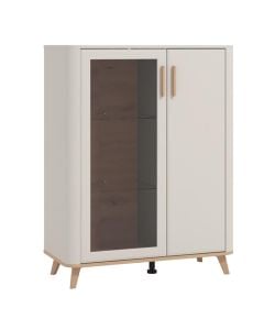 Showcase, Darwen, oak, natural/ beige, 90x40xH116.5 cm