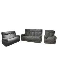Divan 3+2+kolltuk, tapiceri tekstili, gri e errët, 3S:(221x80xH78 cm)x2S:(165x80xH78 cm)x CH:(84x80xH78 cm)