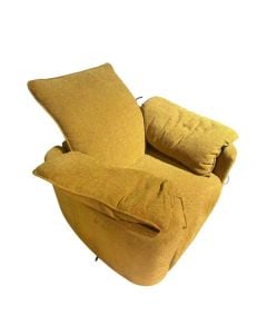 Kolltuk, tapiceri tekstili, e verdhë, 98x90xH67 cm