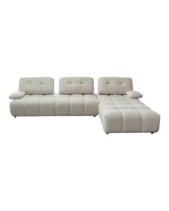 Corner sofa, right, textile upholstery, cream, 310x190xH80 cm