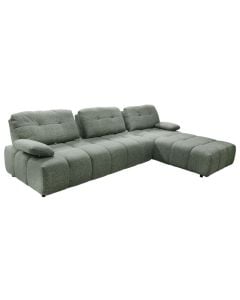 Corner sofa, right, textile upholstery, dark green, 310x190xH80 cm