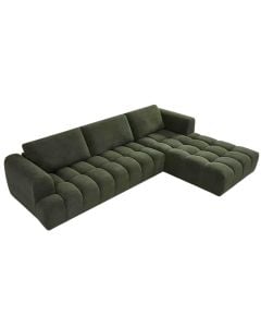 Corner sofa, right, textile upholstery, leaf green, 315x210xH75 cm