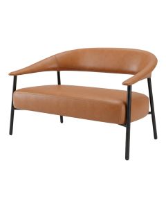 Divan, tapiceri PU , k&euml;mb&euml; metalike, struktur&euml; PP/plywood, kafe e err&euml;t, 121x70xH78 cm