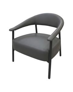 Kolltuk, tapiceri PU , k&euml;mb&euml; metalike, struktur&euml; PP/plywood, gri e err&euml;t, 75.5x68xH76.5 cm