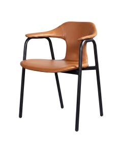 Karrige, tapiceri PU , k&euml;mb&euml; metalike, struktur&euml; PP/plywood, kafe moka, 59x55xH75 cm