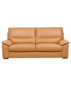 Sofa 3-seater, textile upholstery, plastic feet, brown, 197x90xH90 cm