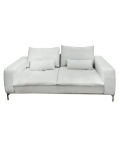 Sofa 3-seater, textile upholstery, plastic feet, white, 203x95xH85 cm