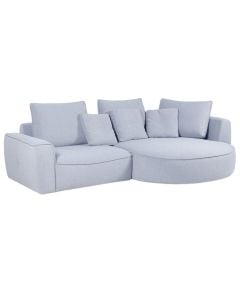 Sofa, textile upholstery, plastic feet, white, 249x154xH64 cm