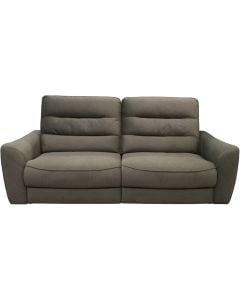 Sofa 2-seater, electric recliner, textile upholstery, plastic feet, dark grey, 196x85xH94 cm