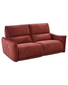 Sofa 2-seater, electric recliner, textile upholstery, dark red, 150x91xH91  cm