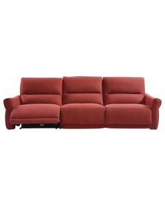 Sofa 3-seater, textile upholstery, dark orange, 202x92xH90 cm