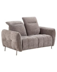 Sofa 2-seater, textile upholstery, plastic feet, dark grey, 157x104xH96 cm