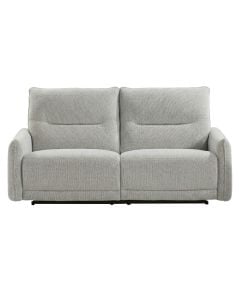 Sofa 2-seater, electric recliner, textile upholstery, light grey, 148x94xH97 cm