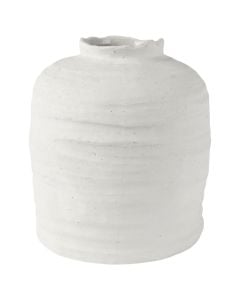 Vazo dekorative, qeramike, e bardhë, Dia.21.30xH25.50 cm