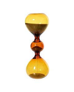 Matës kohe, qelq, kafe, Dia.5.50xH14.50 cm