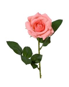 Artificial rose, polyester, pink, 8xH55 cm