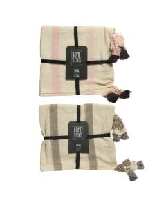 Throw, cotton, assorted, 170x130xH0.50 cm