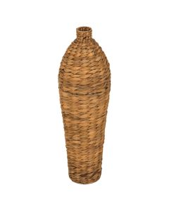 Decorative vase, Percy, steel/rattan, brown, Dia.18xH57 cm